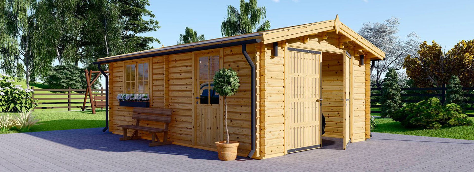 Wooden garages for one car