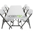 Plastic table and garden chairs, sets of plastic furniture