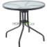Metal garden table, garden table with glass plate